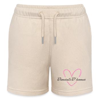 Brautjungfer Rosa Herz Glitzer - Kinder Organic Joggingshorts Mini Bolter von Stanley/Stella - Natur - Vorne