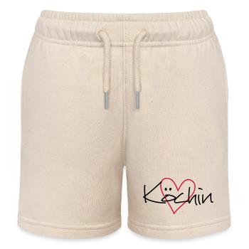 Cook heart hobby chef kitchen gift idea - Kids Organic Sweat Shorts by Stanley/Stella - soft Ecru - Front