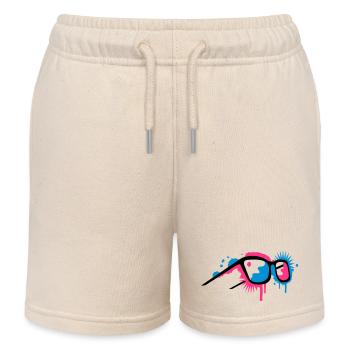 3D glasses in graffiti style - Kids Organic Sweat Shorts by Stanley/Stella - soft Ecru - Front