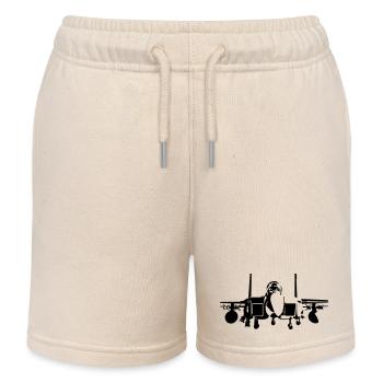 fighter F-15 - Kids Organic Sweat Shorts by Stanley/Stella - soft Ecru - Front
