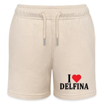 T-shirt J’adore Delfina t-shirt idée cadeau - Short de jogging enfant bio Stanley/Stella - écru doux - Devant