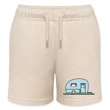 HOLIDAY. HAPPY HOLIDAYS. MISTRESS. MASTER. TEACHER - Kids Organic Sweat Shorts by Stanley/Stella - soft Ecru - Front