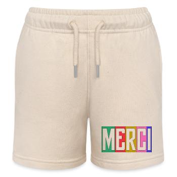 MISTRESS. MASTER. THANK YOU. THANK YOU MISTRESS. GIFT. - Kids Organic Sweat Shorts by Stanley/Stella - soft Ecru - Front