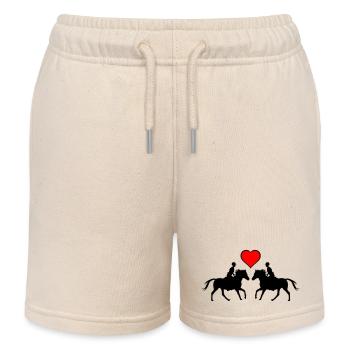 Riding Love - Kids Organic Sweat Shorts by Stanley/Stella - soft Ecru - Front