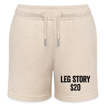 Leg Story $20 Amputee Funny A Leg Amp - Kids Organic Sweat Shorts by Stanley/Stella - soft Ecru - Front