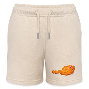Schnitzel Austria Form Food - Kids Organic Sweat Shorts by Stanley/Stella - soft Ecru - Front