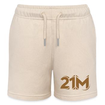 Motif graphique crypto limite 21 millions BTC - Short de jogging enfant bio Stanley/Stella - écru doux - Devant