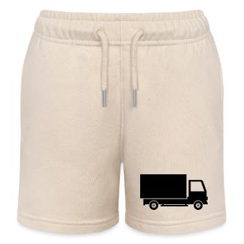 Delivery Box Truck - Kids Organic Sweat Shorts by Stanley/Stella - soft Ecru - Front