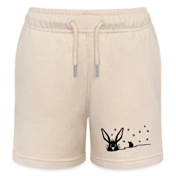 Cute bunny in the snow - Kids Organic Sweat Shorts by Stanley/Stella - soft Ecru - Front