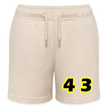 43 Number symbol - Kids Organic Sweat Shorts by Stanley/Stella - soft Ecru - Front