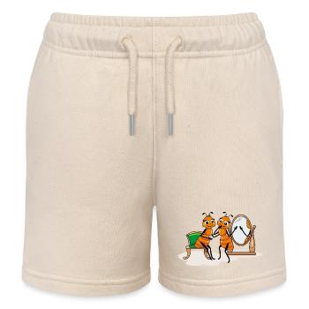 Karikatur glückliche Ameisenfreundinnen - Kinder Organic Joggingshorts Mini Bolter von Stanley/Stella - Natur - Vorne
