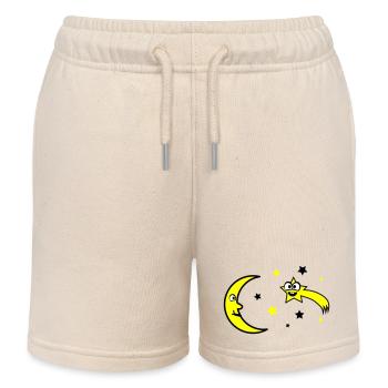 Moon and stars - Kids Organic Sweat Shorts by Stanley/Stella - soft Ecru - Front