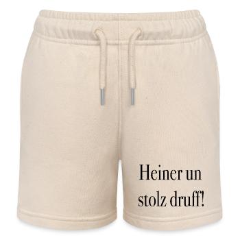 Heiner un stolz druff ! - Kinder Organic Joggingshorts Mini Bolter von Stanley/Stella - Natur - Vorne
