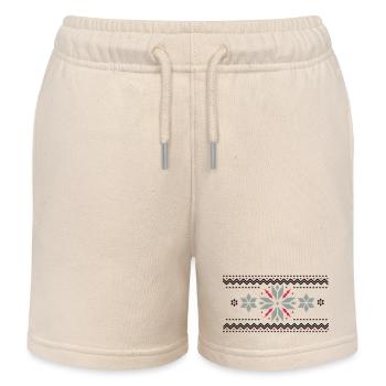 Un motif en étoile dans le style norvégien - Short de jogging enfant bio Stanley/Stella - écru doux - Devant