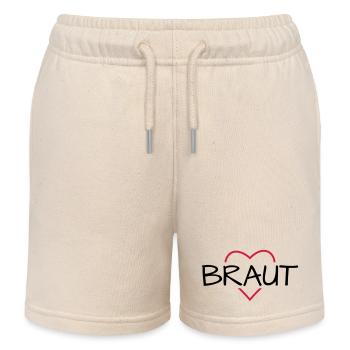 Braut Herz JunggesellinnenabschiedHochzeit - Kinder Organic Joggingshorts Mini Bolter von Stanley/Stella - Natur - Vorne
