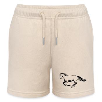 Galloping horse - Kids Organic Sweat Shorts by Stanley/Stella - soft Ecru - Front