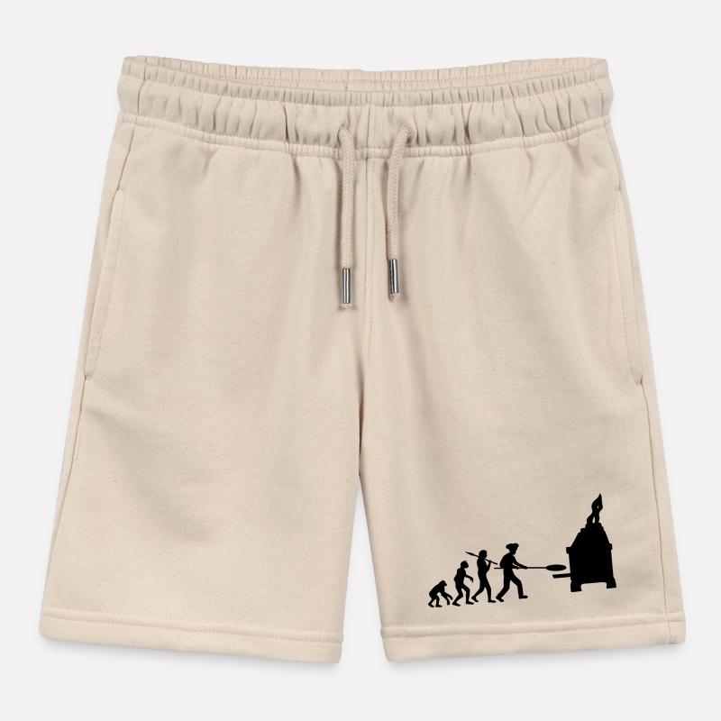 Evolution Pizza Baker Kids Organic Sweat Shorts by Stanley/Stella