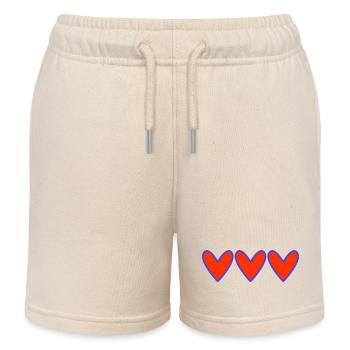 MOM. MOTHER'S DAY. HEART. FEAST. HAPPY BIRTHDAY - Kids Organic Sweat Shorts by Stanley/Stella - soft Ecru - Front
