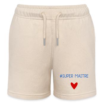 MAÎTRE. MAITRE. MERCI. MERCI MAÎTRE. MAITRE - Short de jogging enfant bio Stanley/Stella - écru doux - Devant