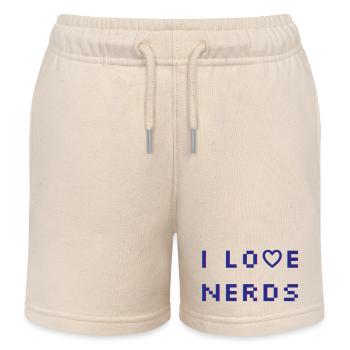 J’adore les nerds - Short de jogging enfant bio Stanley/Stella - écru doux - Devant