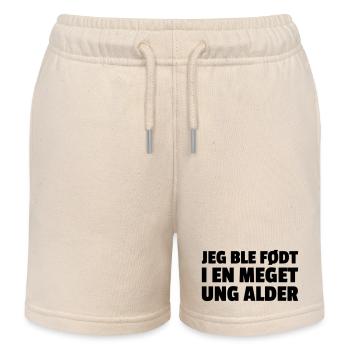 Je suis né très jeune - Short de jogging enfant bio Stanley/Stella - écru doux - Devant