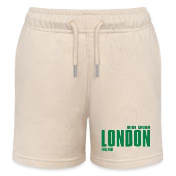 London – England Lyric Design - Kids Organic Sweat Shorts by Stanley/Stella - soft Ecru - Front