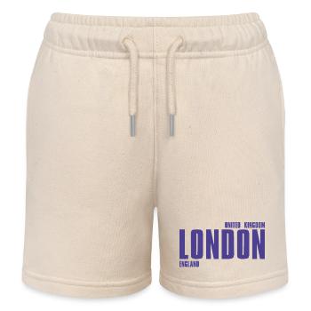 London Bold Typo Purple - Kinder Organic Joggingshorts Mini Bolter von Stanley/Stella - Natur - Vorne