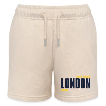 London – England Lyric Design - Kids Organic Sweat Shorts by Stanley/Stella - soft Ecru - Front