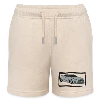 Sportwagen Silhouette Neonakzente - Kinder Organic Joggingshorts Mini Bolter von Stanley/Stella - Natur - Vorne