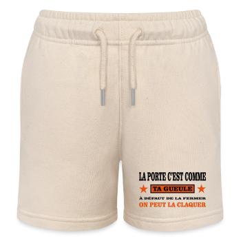 Shut up - Kids Organic Sweat Shorts by Stanley/Stella - soft Ecru - Front