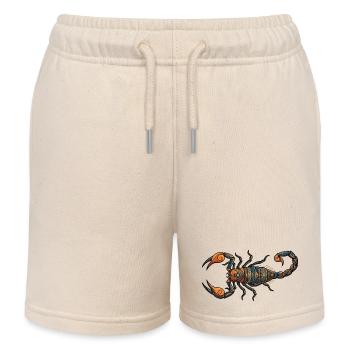 Tribal Scorpion Geometric Pattern Motif - Kids Organic Sweat Shorts by Stanley/Stella - soft Ecru - Front
