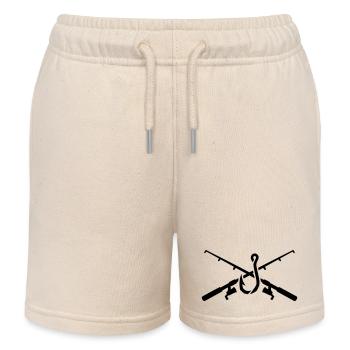 Angelruten Angelhaken Angeln Angelverein - Kinder Organic Joggingshorts Mini Bolter von Stanley/Stella - Natur - Vorne