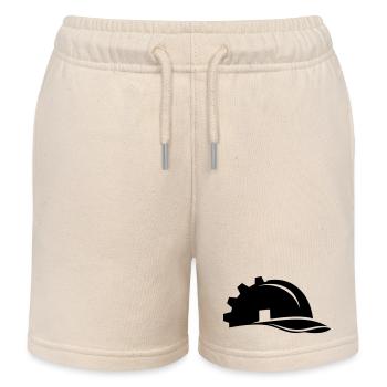 Casque et maison pour ouvriers du bâtiment - Short de jogging enfant bio Stanley/Stella - écru doux - Devant