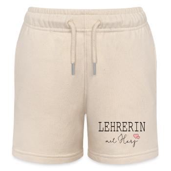 Lehrerin mit Herz - Kinder Organic Joggingshorts Mini Bolter von Stanley/Stella - Natur - Vorne