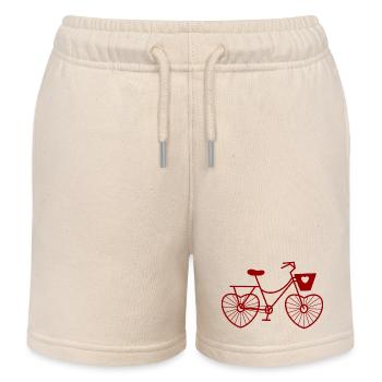 Bike Love / Bike Lover / Saint-Valentin - Short de jogging enfant bio Stanley/Stella - écru doux - Devant