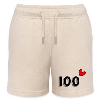 100 ANS. 100e ANNIVERSAIRE. ANNIVERSAIRE 100 ANS. - Short de jogging enfant bio Stanley/Stella - écru doux - Devant
