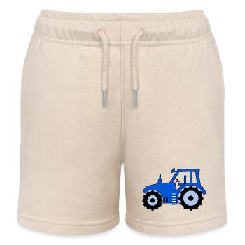 Tractor blue - Kids Organic Sweat Shorts by Stanley/Stella - soft Ecru - Front