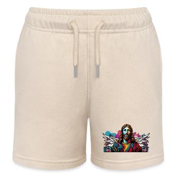Jesus Christus mit Engelsflügel - Kinder Organic Joggingshorts Mini Bolter von Stanley/Stella - Natur - Vorne