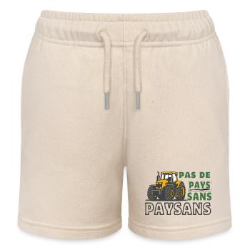 Pas de pays sans paysans - Short de jogging enfant bio Stanley/Stella - écru doux - Devant