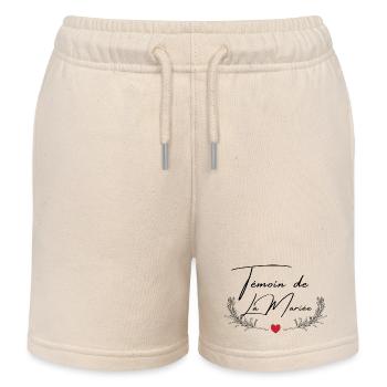 témoin de la mariée -tshirt assorti - Short de jogging enfant bio Stanley/Stella - écru doux - Devant