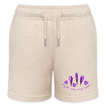 Crocus Printemps - Short de jogging enfant bio Stanley/Stella - écru doux - Devant