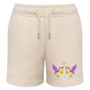 Licorne Licorne Amour - Short de jogging enfant bio Stanley/Stella - écru doux - Devant