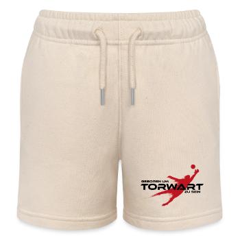 Torwart Spruch Geschenk - Kinder Organic Joggingshorts Mini Bolter von Stanley/Stella - Natur - Vorne