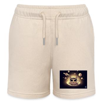 Space Cat Kaffee - Kinder Organic Joggingshorts Mini Bolter von Stanley/Stella - Natur - Vorne
