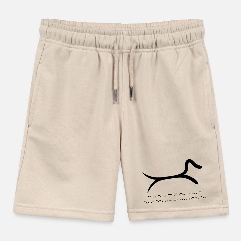 Teckel avec code morse Short de jogging enfant bio Stanley/Stella