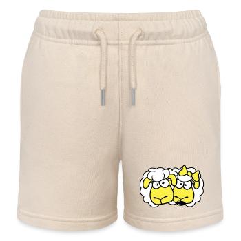 2 Sheep Couple Valentine's Day Friends In Love - Kids Organic Sweat Shorts by Stanley/Stella - soft Ecru - Front