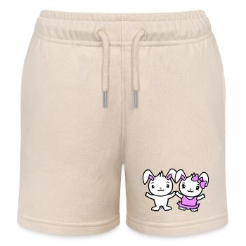 2 Hasen Zwei Freundin Liebe Pärchen Verliebt Süß - Kinder Organic Joggingshorts Mini Bolter von Stanley/Stella - Natur - Vorne