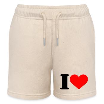 I LOVE - Kinder Organic Joggingshorts Mini Bolter von Stanley/Stella - Natur - Vorne