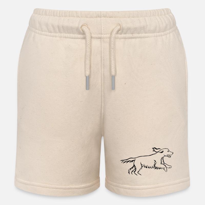 Cocker spaniel - Kids Organic Sweat Shorts by Stanley/Stella - soft Ecru