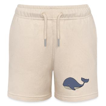 Whale Blue Whale Kids - Kids Organic Sweat Shorts by Stanley/Stella - soft Ecru - Front